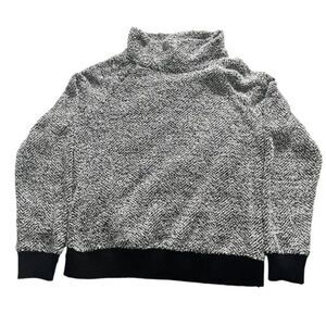 LOFT Outlet Lounge Cuffed Sweater | Women’s Medium Black & White